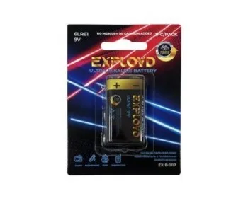 NEW Батарейка Крона Exployd крона 6LR61-1BL Ultra Alkaline, 9.0B, (1/10/200), (арт.EX-B-1117)