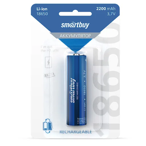 NEW Аккумулятор Smartbuy LI18650-2200 mAh (10/100) (SBBR-18650-1B2200)
