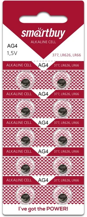 NEW Батарейка часовая Smartbuy AG4-10B (100/2000) (SBBB-AG4-10B)