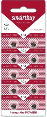 NEW Батарейка часовая Smartbuy AG4-10B (100/2000) (SBBB-AG4-10B)
