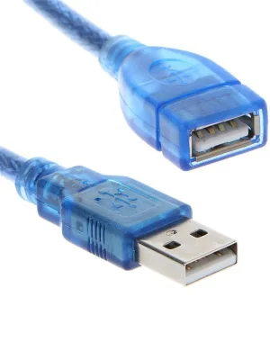 NEW Кабель Удлинитель USB 2.0 A(M) - USB A(F) синий 3м с фильтром AA