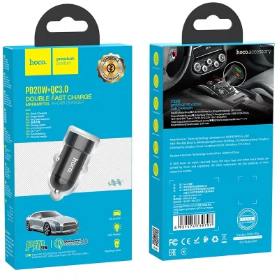 NEW Автомобильный блок питания HOCO 3.0A 1USB Z32B PD+QC3.0 dual fast charge (Original) (100шт)