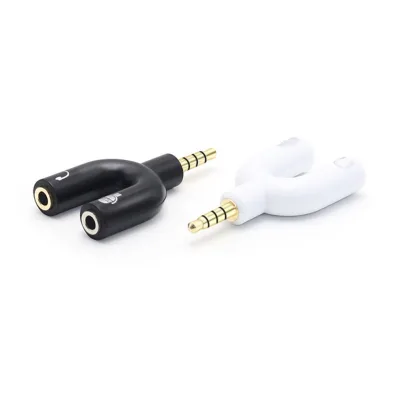 NEW AUX Разветлитель KY148 3.5mm jack and Microfon (black) 20pcs
