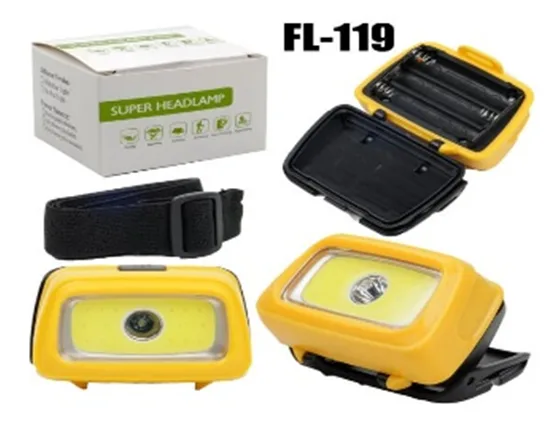 NEW Налобный Светодиодный фонарь, большой LED, на батарейках 3xAAA, FL-119