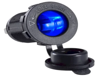 NEW Разъем Прикуривателя в авто (врезные) 12V-24V GH-C5 LED синий