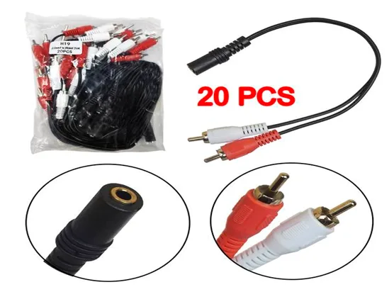 NEW Переходник H19 (3.5mm-F to 2RCA-M 25см) 20pcs