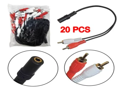 NEW Переходник H19 (3.5mm-F to 2RCA-M 25см) 20pcs