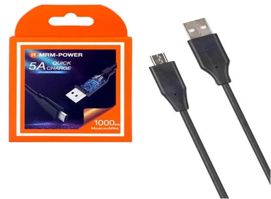NEW Кабель USB MRM M9m Micro 5A Резиновый 1000mm черный (10pcs)
