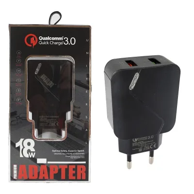 NEW Сетевое зарядное устройство MRM MR819C 5V/3.1A QC3.0 2USB (black) в упаковке