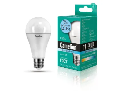 NEW Лампа диодная A60 15Вт Е27 4500К 1320Лм Camelion (10)
