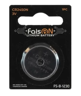 NEW Батарейка FaisON CR2450N-1BL FS-B-1230, Lithium, 3.0B, (1/50/1000)