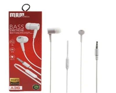 NEW Наушники проводные с микрофоном MRM A36 (White) 10pcs