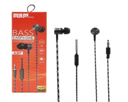 NEW Наушники проводные с микрофоном MRM A37 (Black) 10pcs