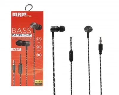 NEW Наушники проводные с микрофоном MRM A37 (Black) 10pcs