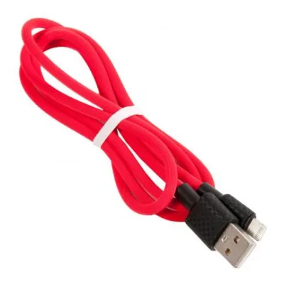 NEW Кабель USB R32 Резиновый Lightning 3000mm (red) 20pcs
