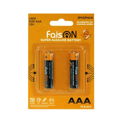 NEW Батарейка AAA FaisON LR03-2BL Ultra Alkaline, 1.5B, (2/40/800), (арт.FS-B-1073)