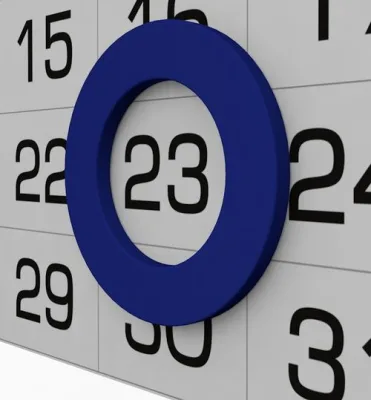 Календарные курсоры магнитные Синие, круглые, 39мм; внутр - 25мм; ПВХ; 3 магнита, 50 шт