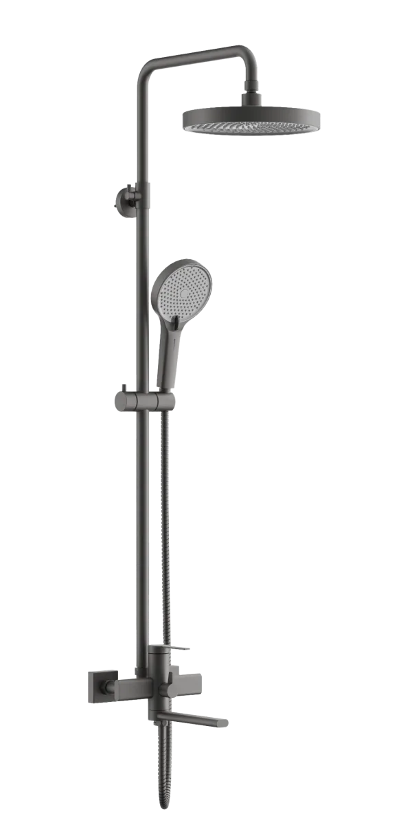 Душевая стойка BELZ B813 B24813-3 со смесителем, оружейная сталь
