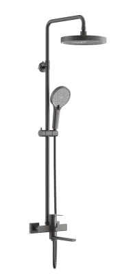 Душевая стойка BELZ B813 B24813-3 со смесителем, оружейная сталь
