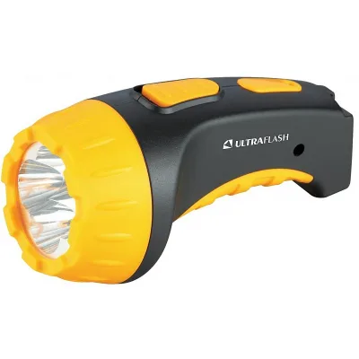 Фонарь акк LED3804 черн/жел 220В ULTRAFLASH 9215