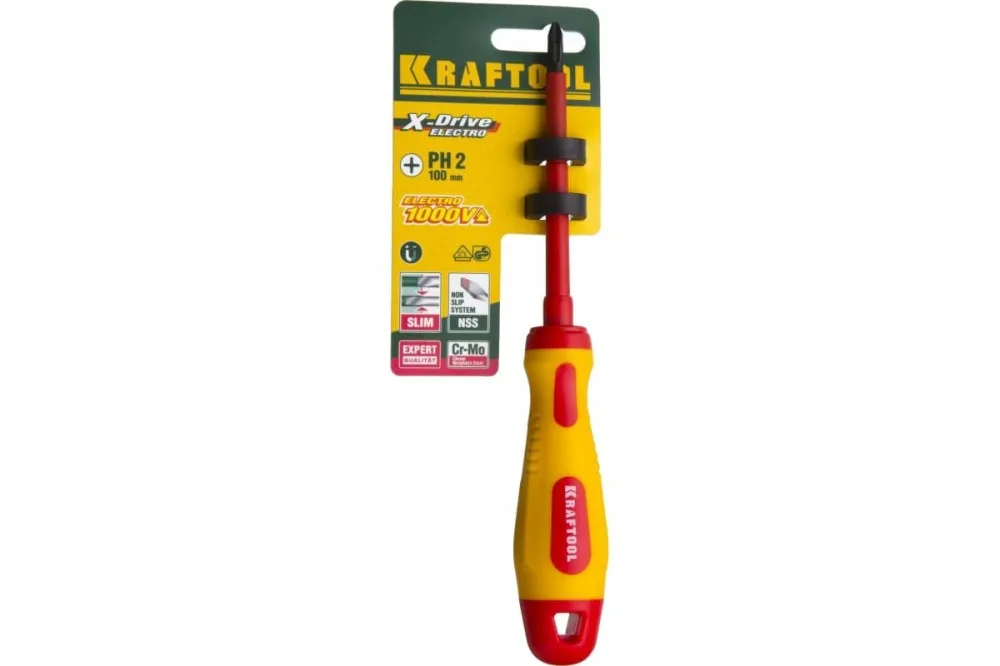 Отвертка PH 2*100мм диэл МБС KRAFTOOL 250084-2-100