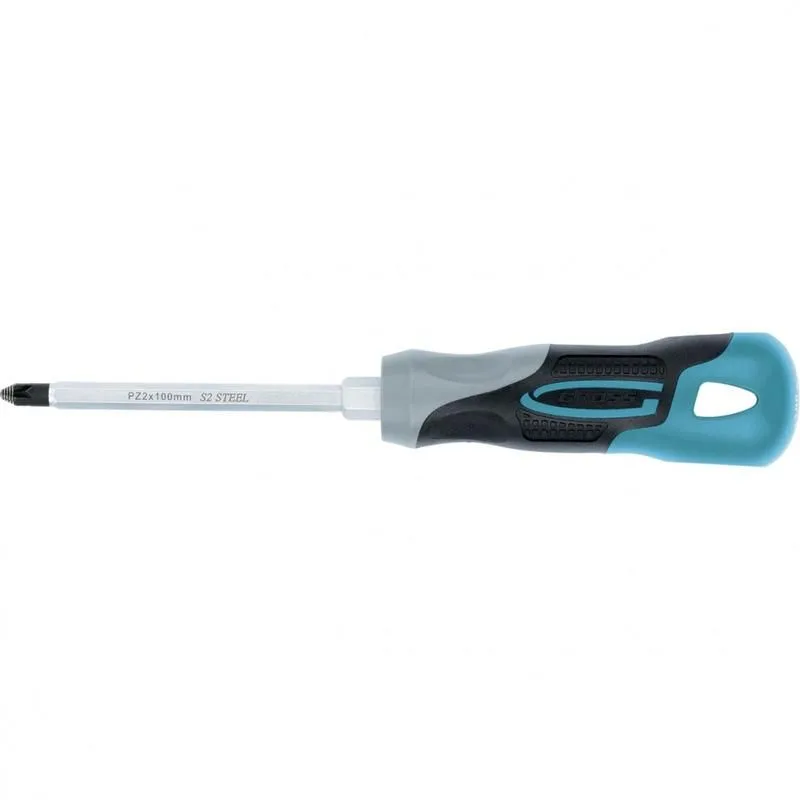 Отвертка PZ2*100мм S2 трехкомп GROSS 12159