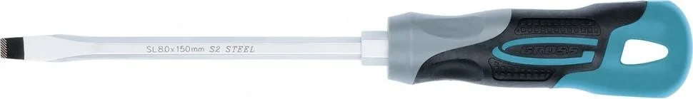 Отвертка SL8*150мм S2 трехкомп GROSS 12119