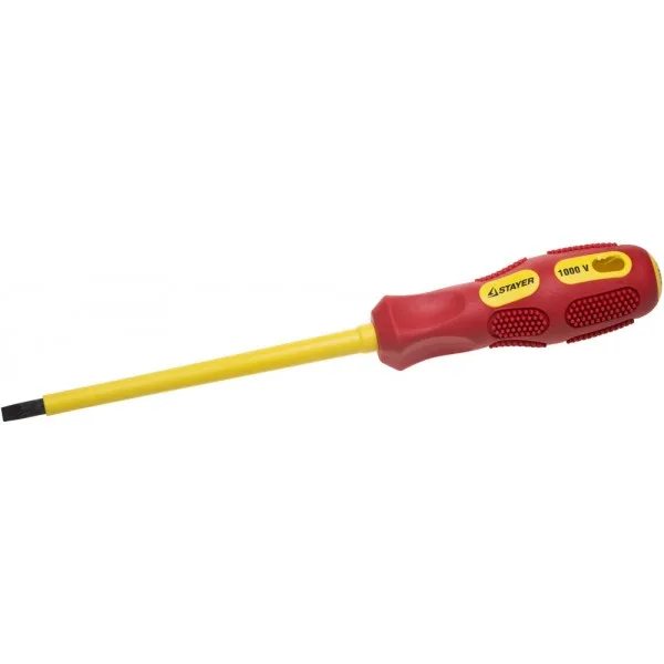 Отвертка STAYER PROFESSIONAL MAX-GRIP диэл двукомп рукоятка, Cr-V, SL5.5*125мм 25827-05-125 G