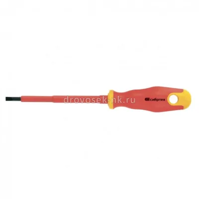 Отвертка диэлектр SL4*100mm двухк рук СИБРТЕХ 12932