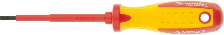 Отвертка Insulated, SL3*80 мм, CrMo, до 1000 В, двухкомп. рукоятка Matrix 12914