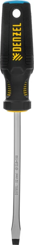 Отвертка SL8*150 мм, S2, 3к рукоятка Denzel 122007