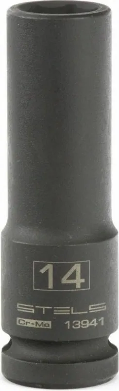 Головка торцевая ударная удлиненная 14мм 1/2" 6-гр CrMo Stels 13941