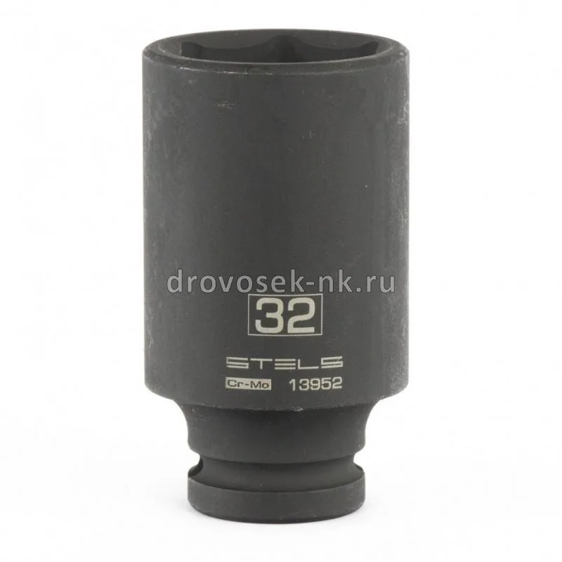 Головка торцевая ударная удлиненная 32мм 1/2" 6-гр CrMo STELS 13952