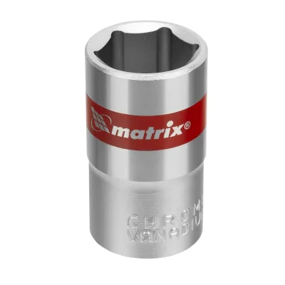 Головка торцевая 16мм 1/2" 6-гранная, CrV, под квадрат MATRIX 13116
