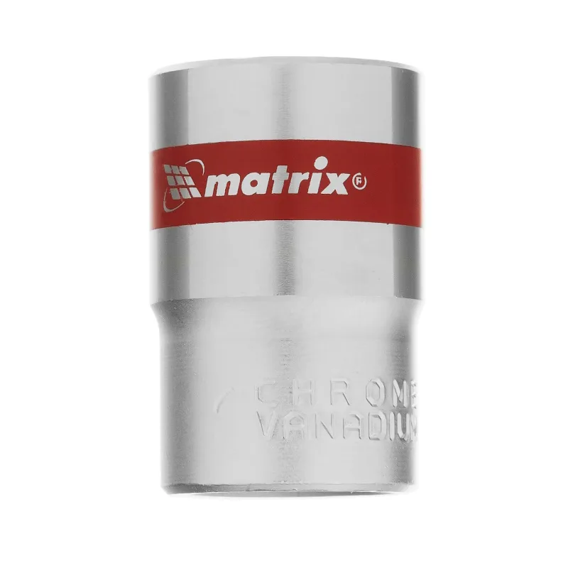 Головка торцевая 18мм 1/2" 6-гран CrV, под квадрат MATRIX 13118