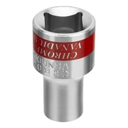 Головка торцевая, 9 мм, 12-гранная, CrV, под квадрат 1/2"", хромированная// Matrix 13678