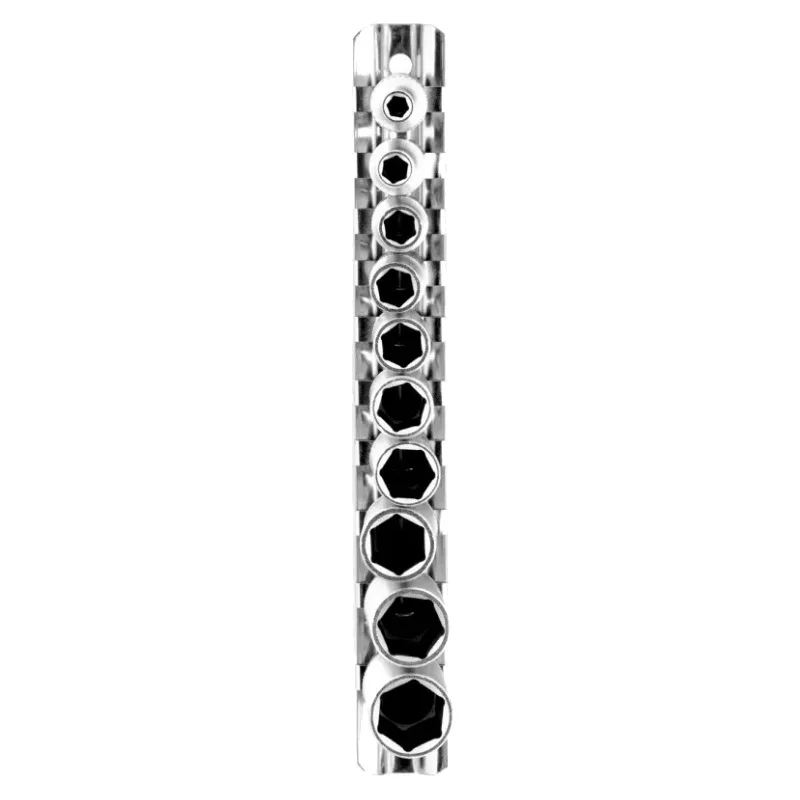 Набор удлиненных торцевых головок 1/4", 6-ти гр., CrV, 10шт., 4-13мм Stels 13605