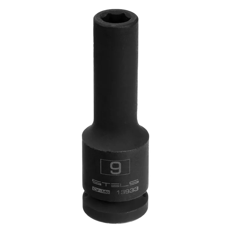Головка ударная удлиненная шестигранная, 9 мм, 1/2"", CrMo // Stels 13933
