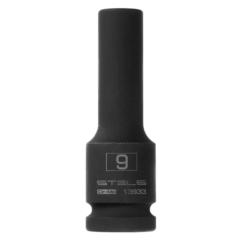 Головка ударная удлиненная шестигранная, 9 мм, 1/2"", CrMo // Stels 13933