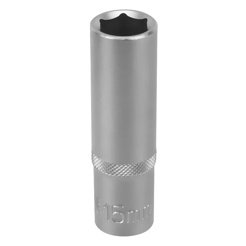 Головка торцевая удлиненная 15мм 1/2" 6-гран CrV под квадрат STELS 13848