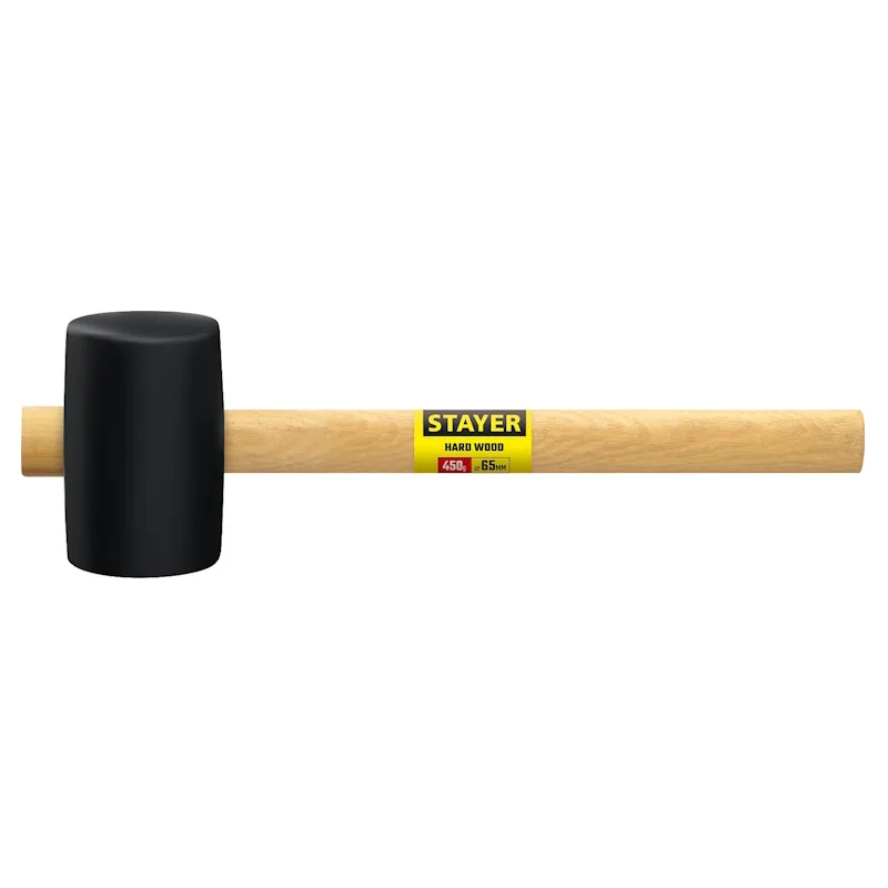 Киянка STAYER резиновая черная с деревянной ручкой, 450г 20505-65