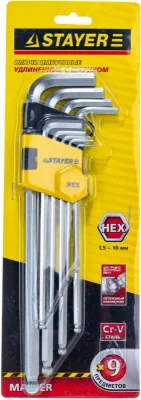 Набор ключей имбусовых 9 шт. длинные STAYER 2741-H9-2