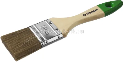 Кисть плоская ЗУБР "ЛАЗУРЬ-Мастер" 50мм дер ручка 4-01009-050