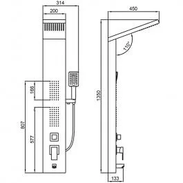 Душевая стойка белый/хром Frap F24005-8