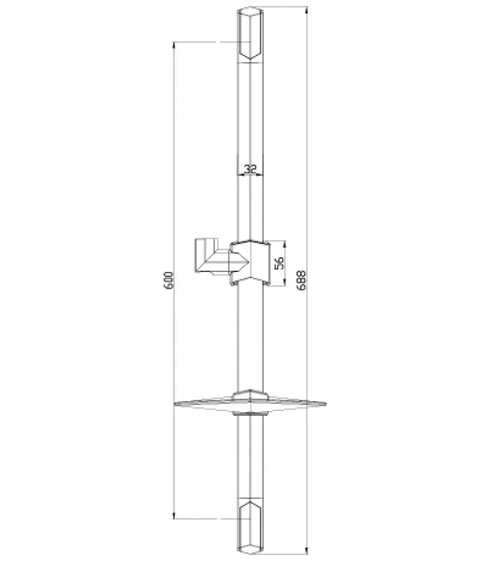 Душевая стойка 685 мм с шестиуголной мыльницей, хром. LEMARK LM8066C