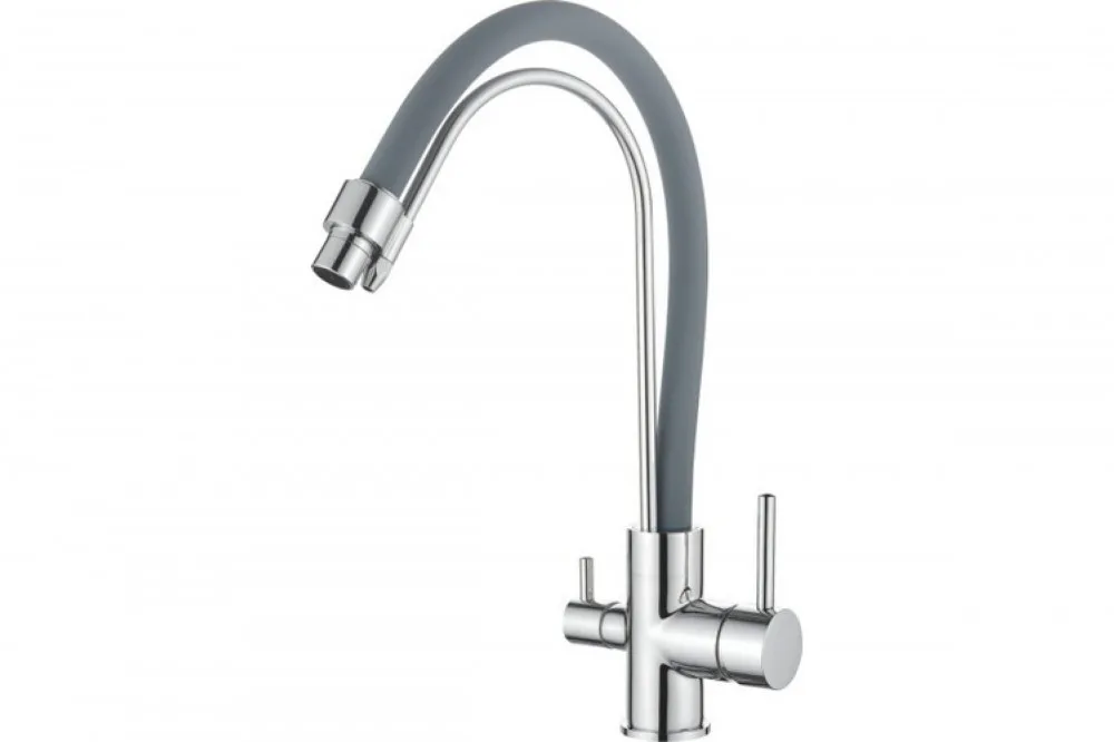 Смеситель Серый. кух. с вых. для пит. воды LEDEME L4755-9