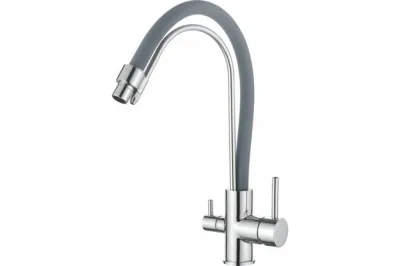 Смеситель Серый. кух. с вых. для пит. воды LEDEME L4755-9