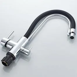 Смеситель Черный. кух. с вых. для пит. воды LEDEME L4755-2