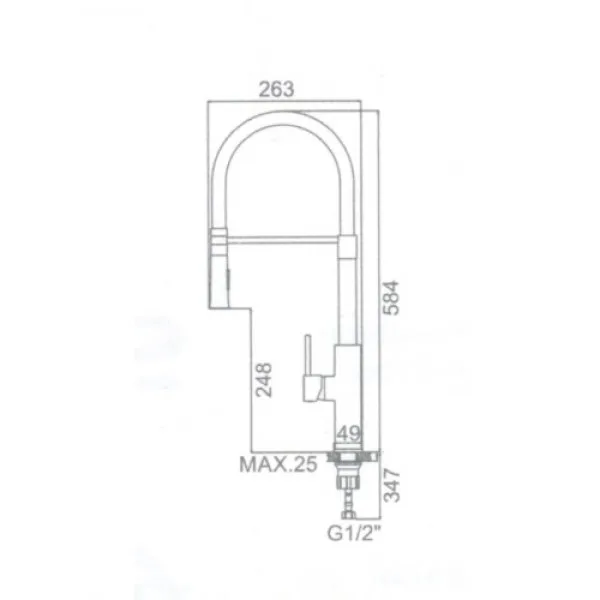 Смеситель для кухни белый корпус и излив LEDEME L4097W-3