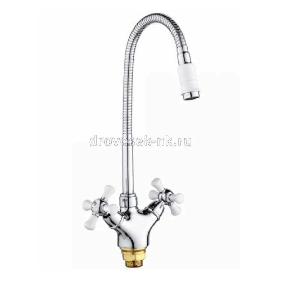 Смеситель д/кухни с высоким изливом (хром/белый) РМС SL92W-279F